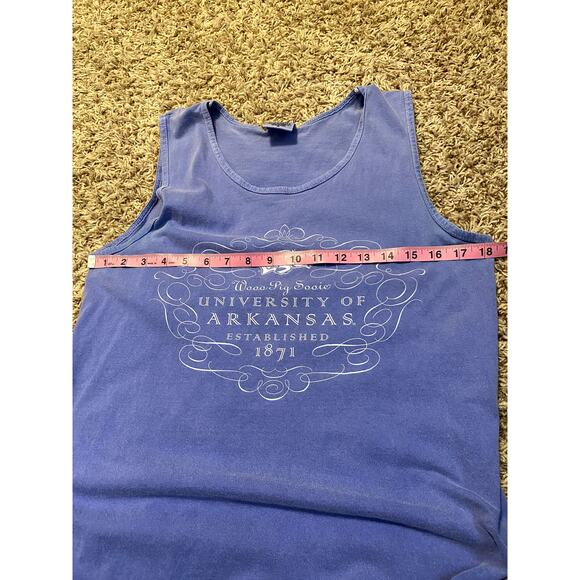 Comfort Colors Small Purple Tank Top University of Arkansas Razorbacks Shirt - Picture 4 of 6